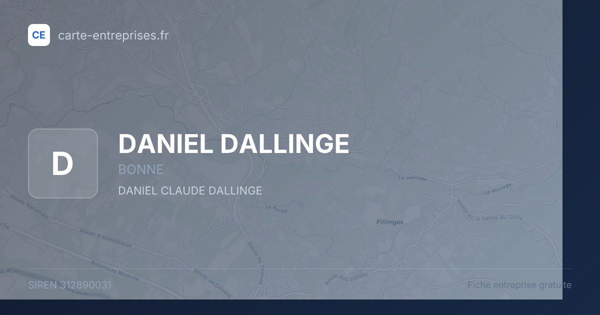 DANIEL DALLINGE — 312890031 — fiche entreprise