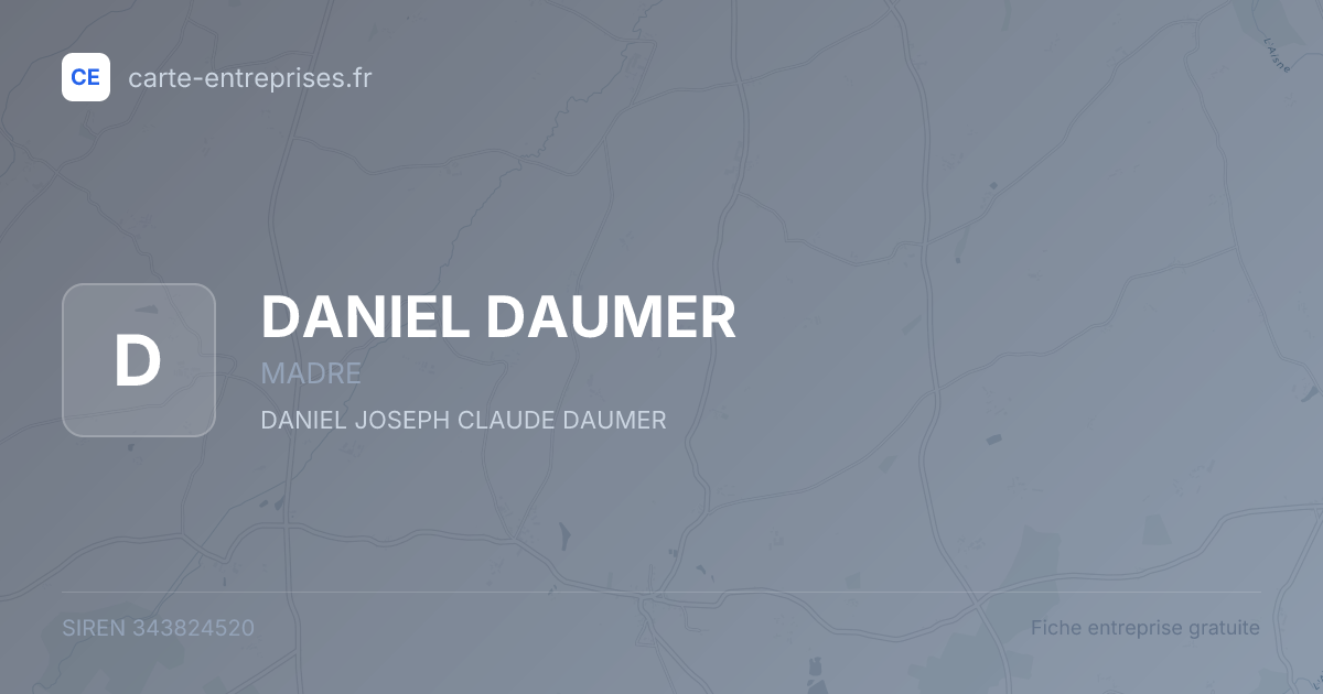 DANIEL DAUMER — 343824520 — fiche entreprise