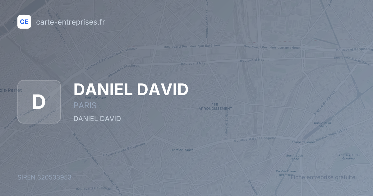 DANIEL DAVID — 320533953 — fiche entreprise
