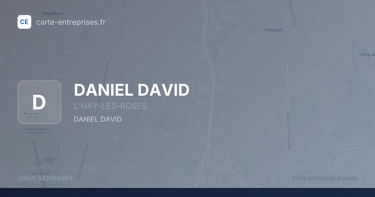 DANIEL DAVID — 342968963 — fiche entreprise