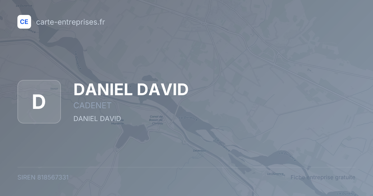 DANIEL DAVID — 818567331 — fiche entreprise