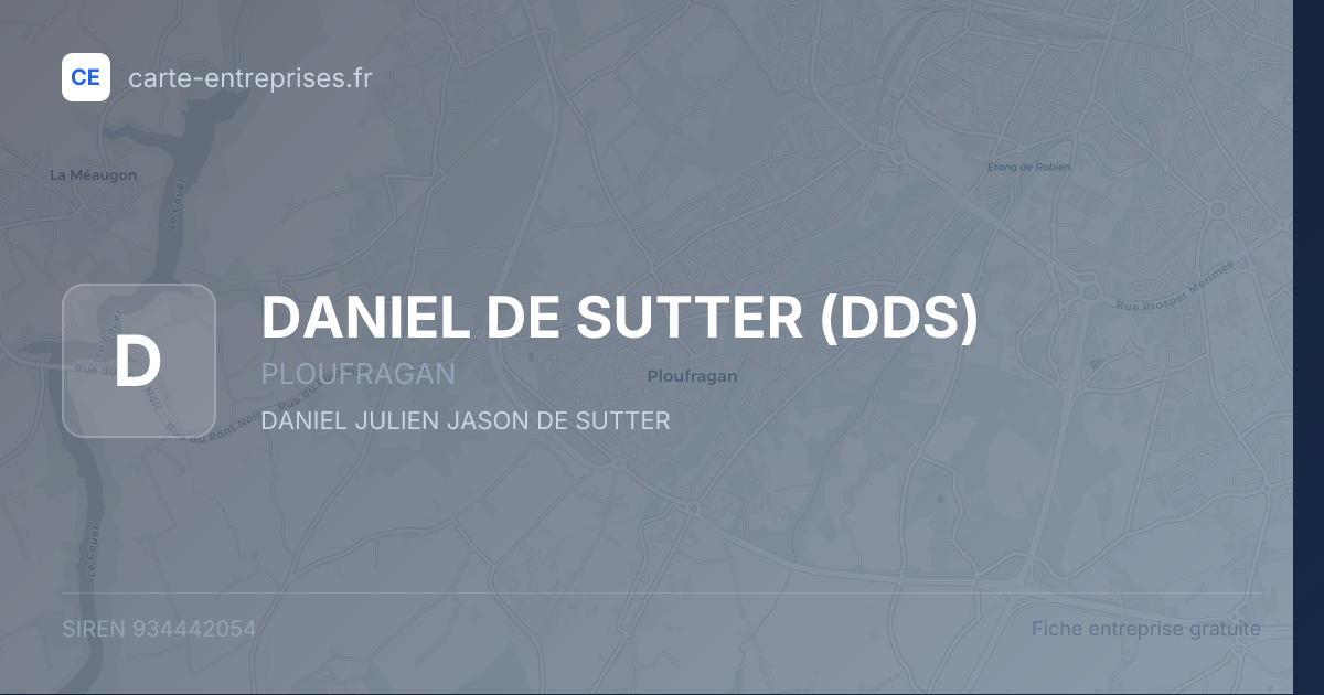DANIEL DE SUTTER (DDS) — 934442054 — fiche entreprise