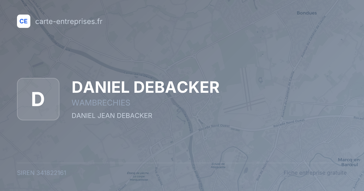 DANIEL DEBACKER — 341822161 — fiche entreprise