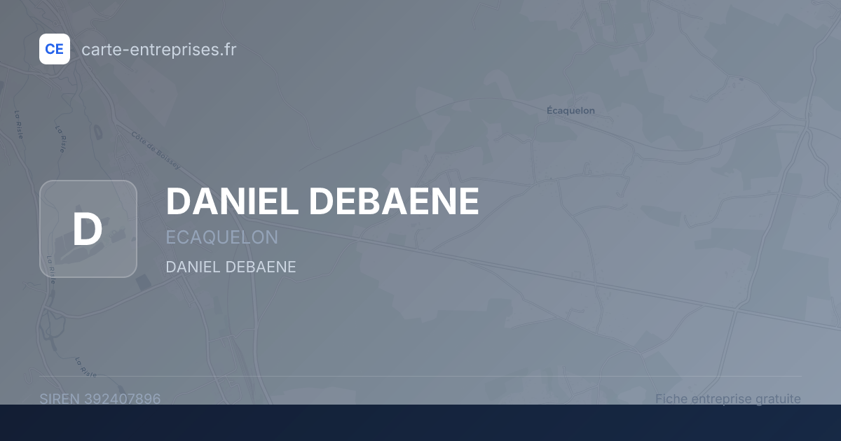 DANIEL DEBAENE — 392407896 — fiche entreprise