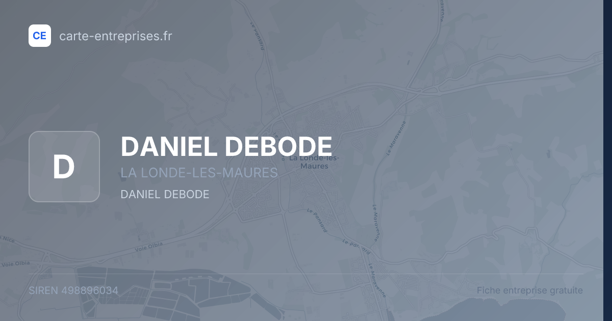 DANIEL DEBODE — 498896034 — fiche entreprise