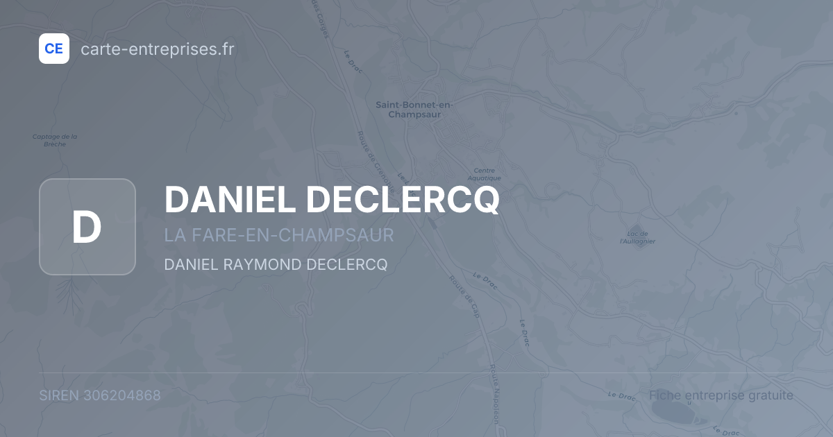 DANIEL DECLERCQ — 306204868 — fiche entreprise