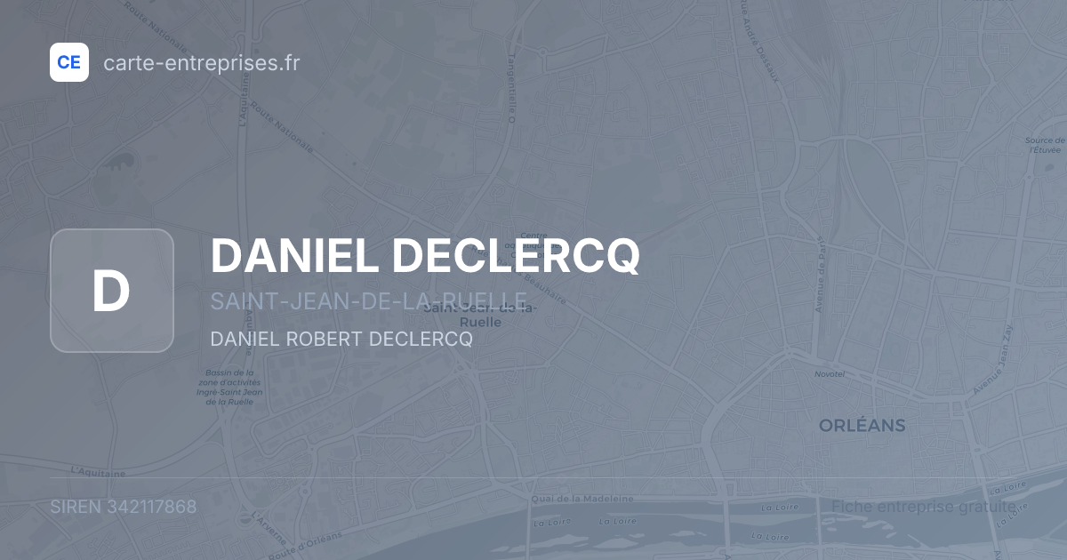 DANIEL DECLERCQ — 342117868 — fiche entreprise