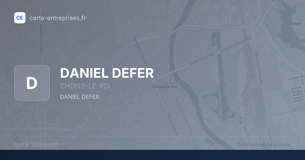 DANIEL DEFER — 320056591 — fiche entreprise