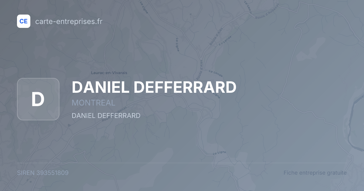 DANIEL DEFFERRARD — 393551809 — fiche entreprise