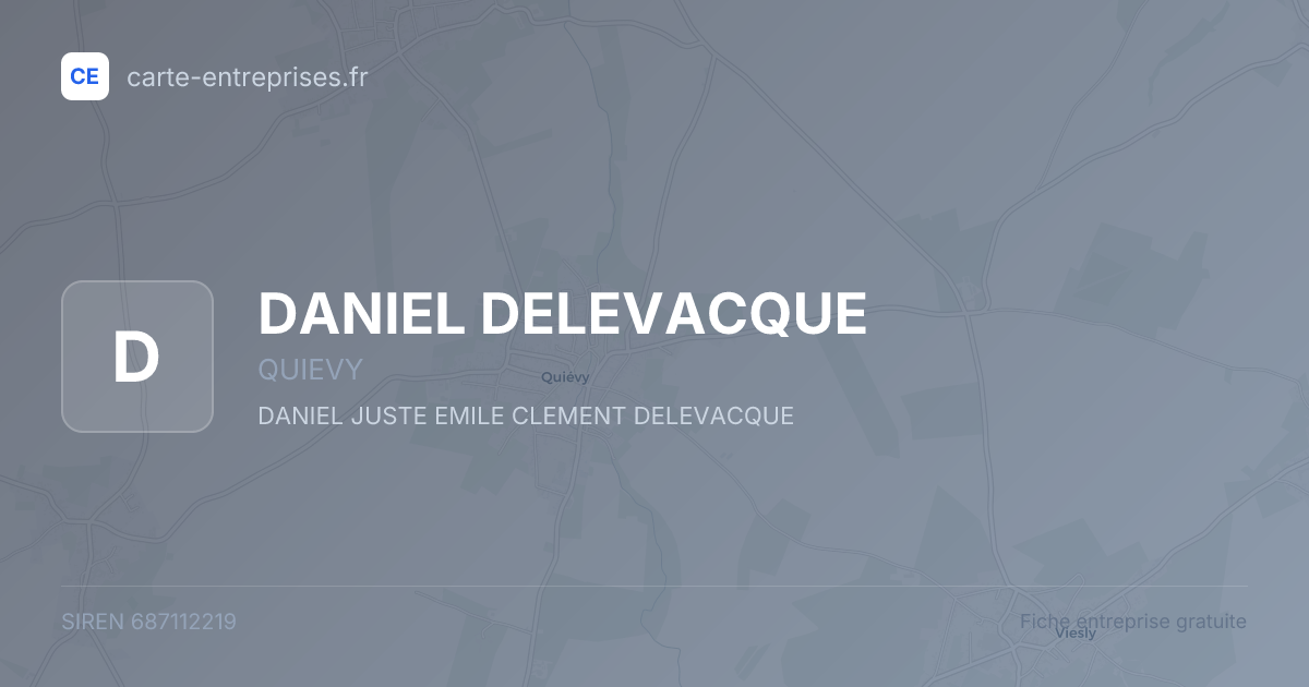 DANIEL DELEVACQUE — 687112219 — fiche entreprise