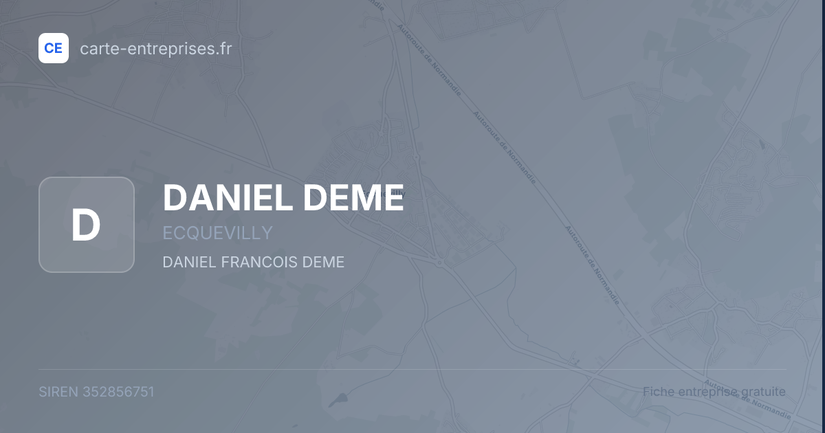 DANIEL DEME — 352856751 — fiche entreprise