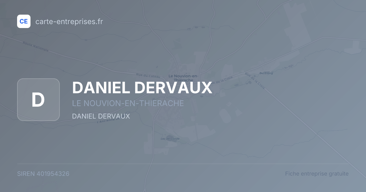 DANIEL DERVAUX — 401954326 — fiche entreprise