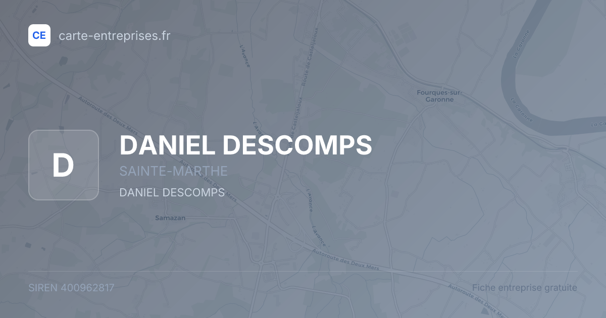 DANIEL DESCOMPS — 400962817 — fiche entreprise