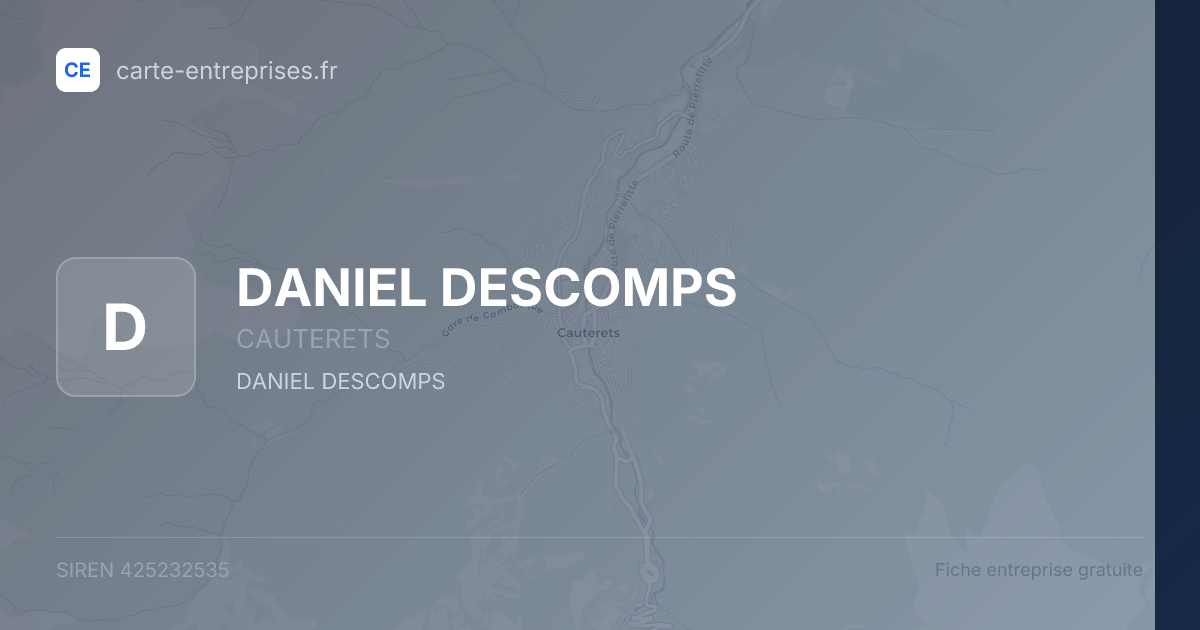 DANIEL DESCOMPS — 425232535 — fiche entreprise