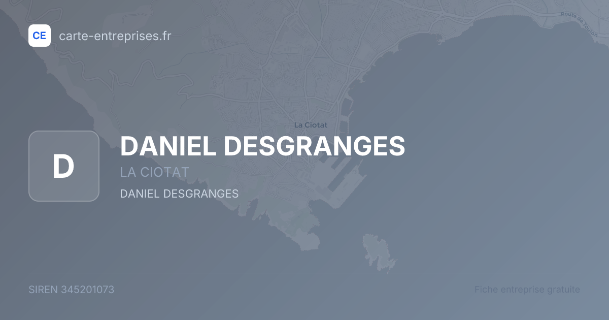 DANIEL DESGRANGES — 345201073 — fiche entreprise