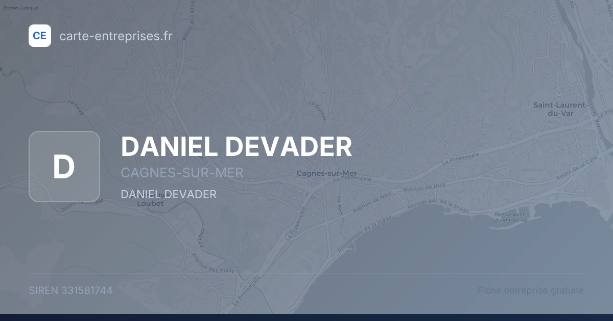 DANIEL DEVADER — 331581744 — fiche entreprise