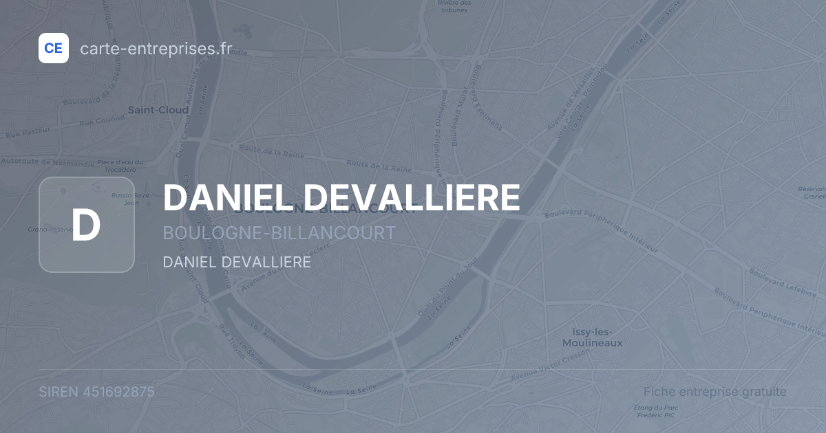DANIEL DEVALLIERE — 451692875 — fiche entreprise