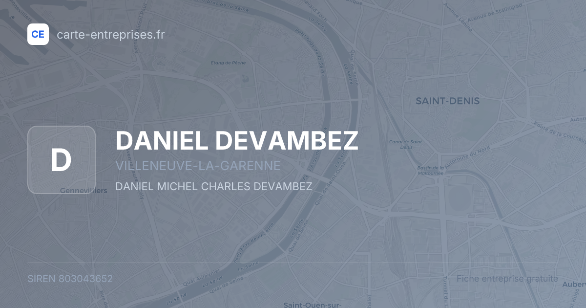 DANIEL DEVAMBEZ — 803043652 — fiche entreprise