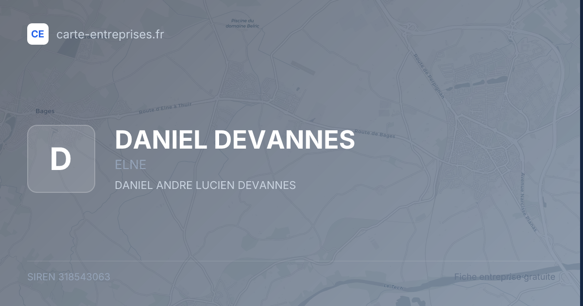 DANIEL DEVANNES — 318543063 — fiche entreprise