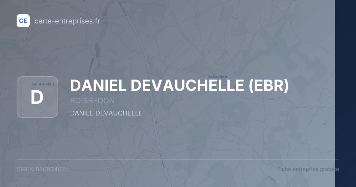 DANIEL DEVAUCHELLE (EBR) — 880934625 — fiche entreprise