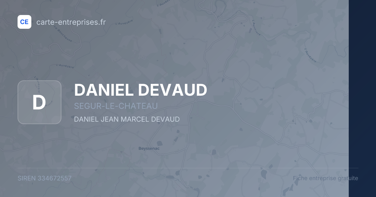 DANIEL DEVAUD — 334672557 — fiche entreprise