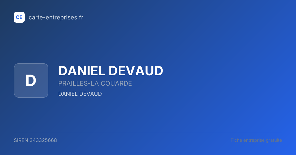 DANIEL DEVAUD — 343325668 — fiche entreprise