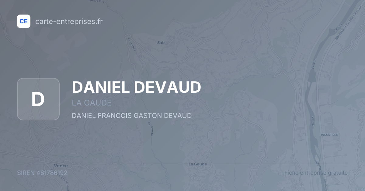 DANIEL DEVAUD — 481786192 — fiche entreprise