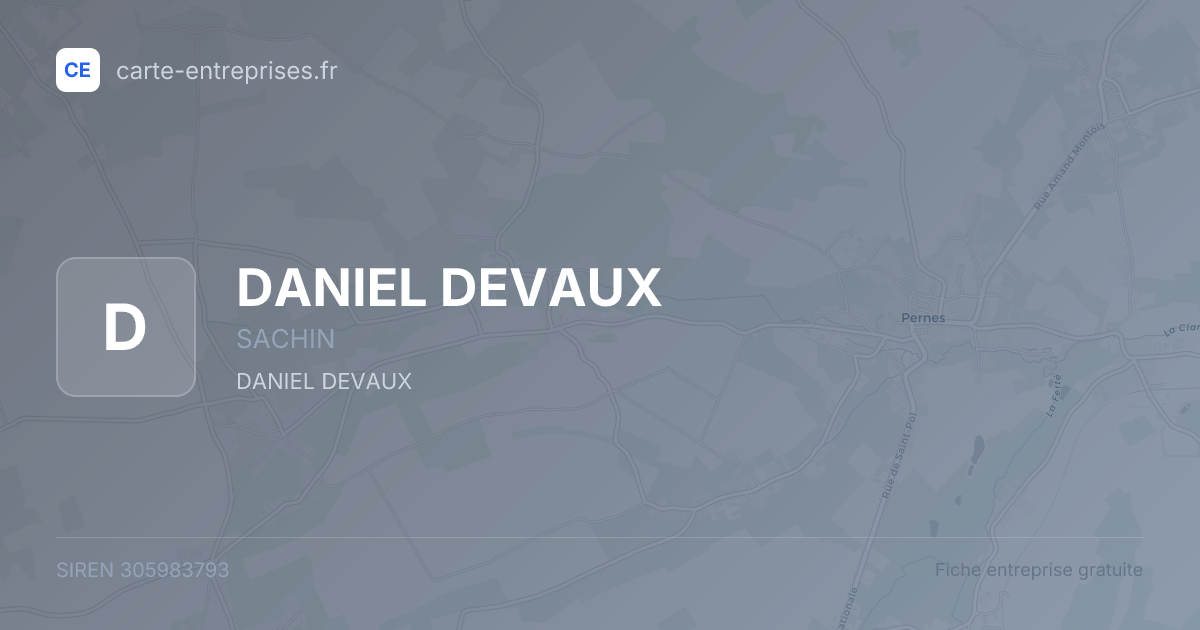DANIEL DEVAUX — 305983793 — fiche entreprise