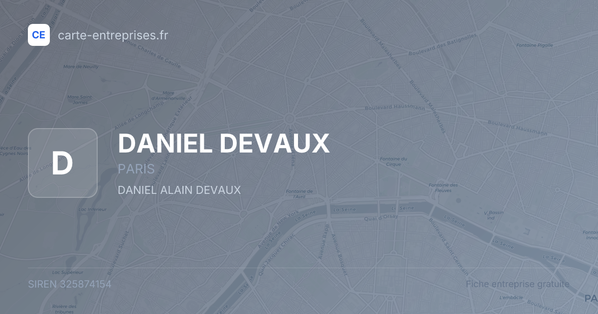DANIEL DEVAUX — 325874154 — fiche entreprise