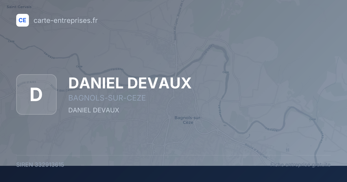 DANIEL DEVAUX — 332913615 — fiche entreprise