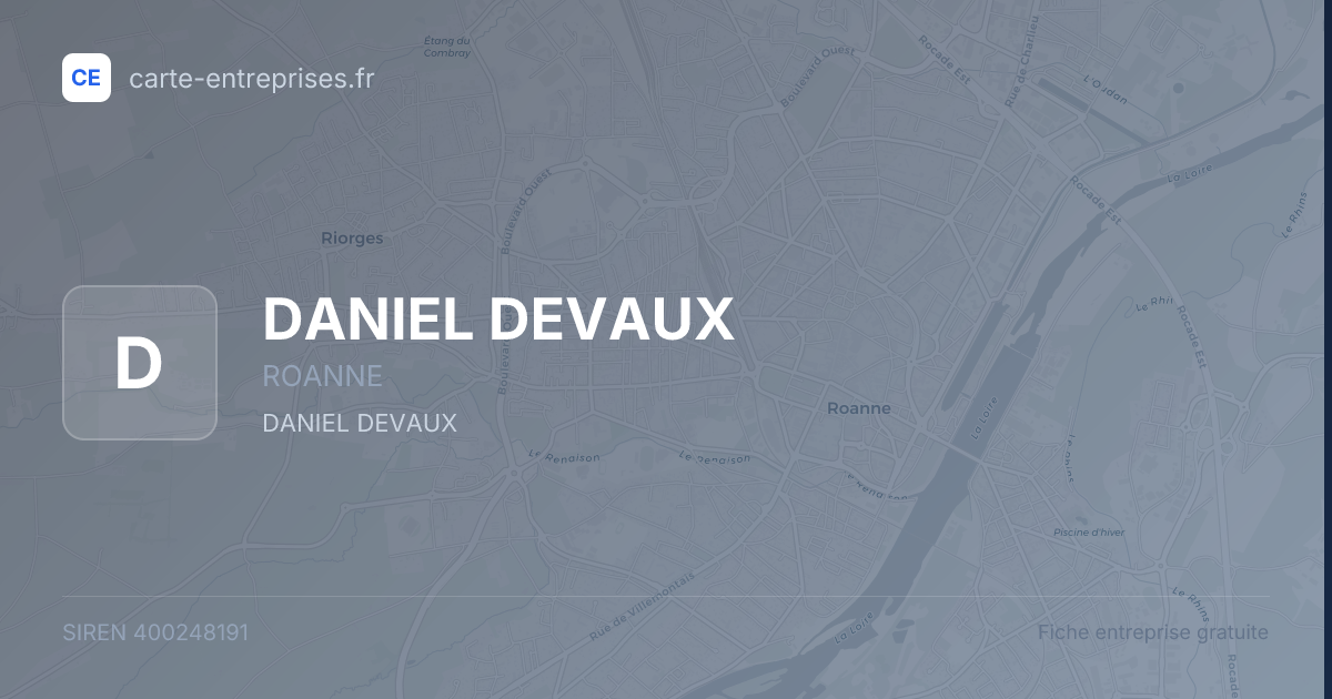 DANIEL DEVAUX — 400248191 — fiche entreprise