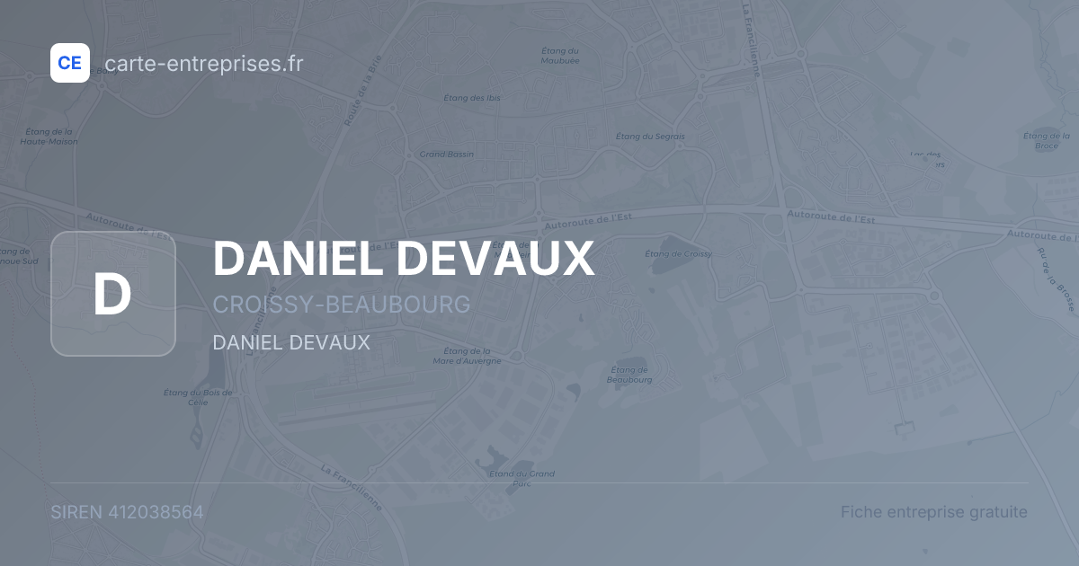 DANIEL DEVAUX — 412038564 — fiche entreprise