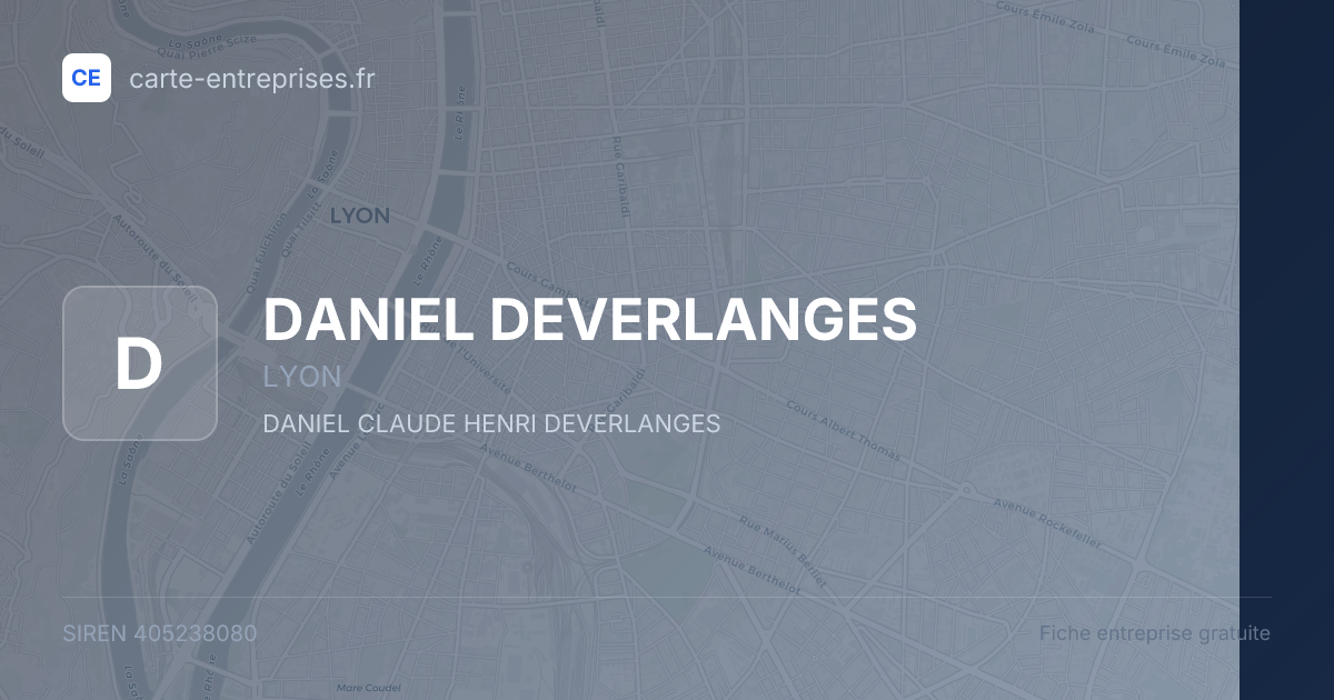 DANIEL DEVERLANGES — 405238080 — fiche entreprise