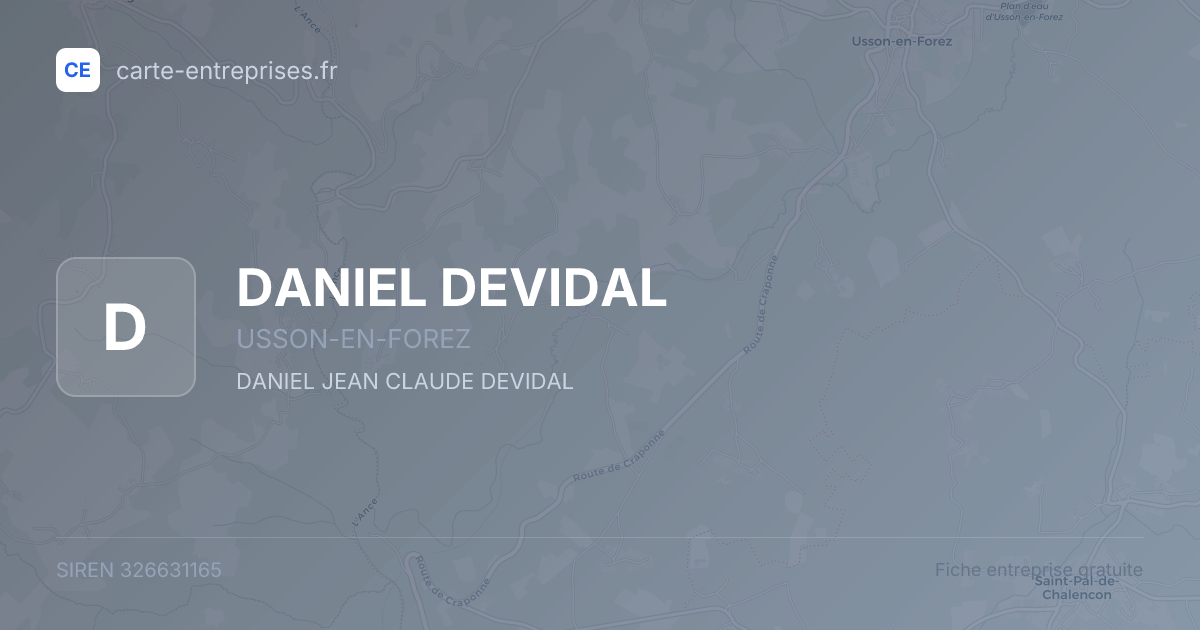 DANIEL DEVIDAL — 326631165 — fiche entreprise