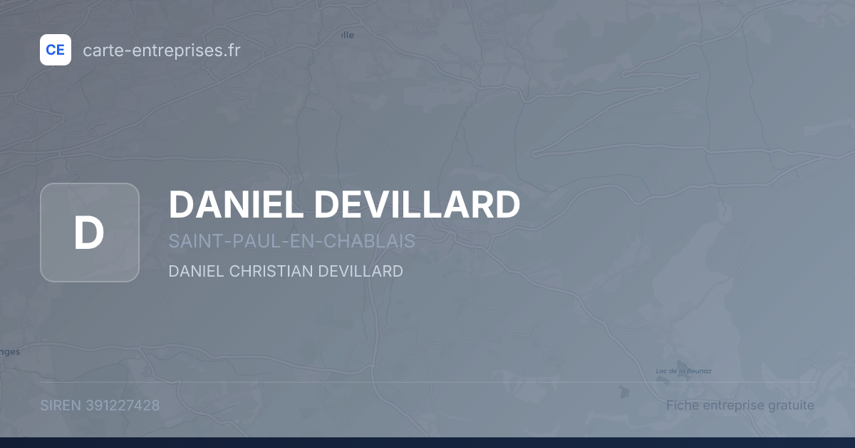 DANIEL DEVILLARD — 391227428 — fiche entreprise