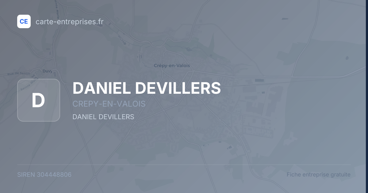 DANIEL DEVILLERS — 304448806 — fiche entreprise