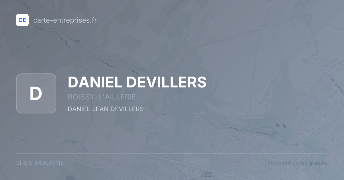 DANIEL DEVILLERS — 540047115 — fiche entreprise