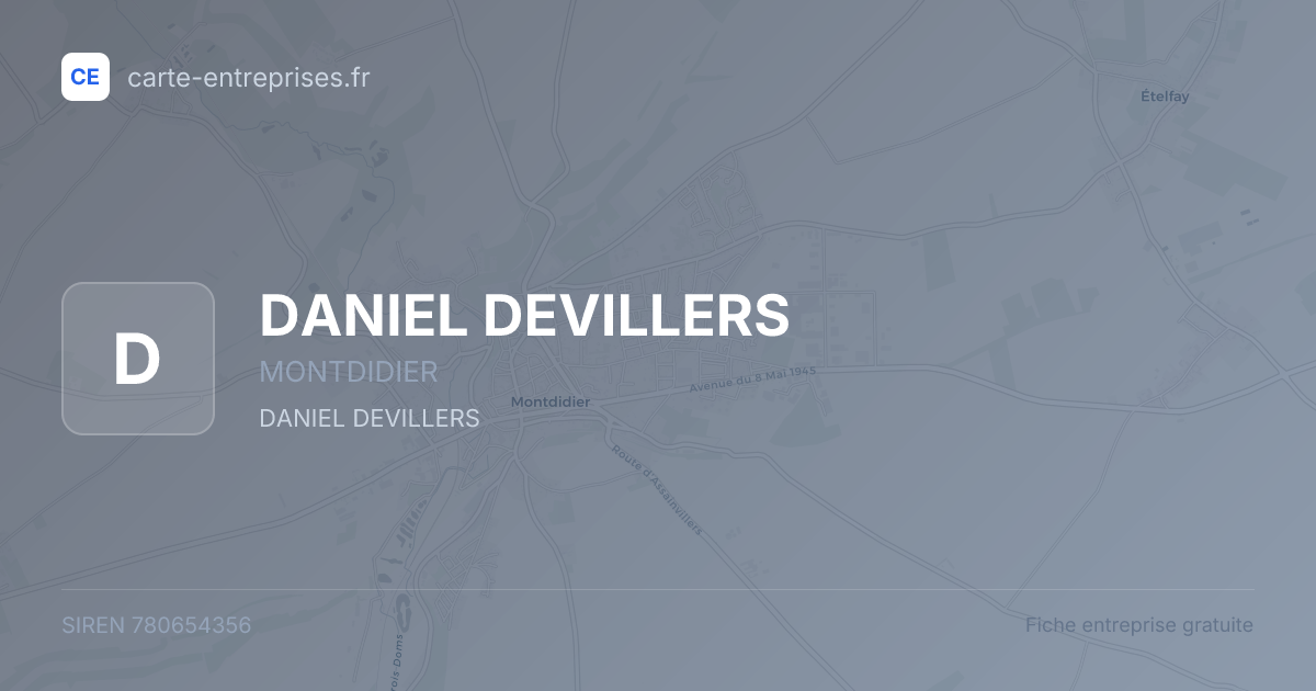 DANIEL DEVILLERS — 780654356 — fiche entreprise