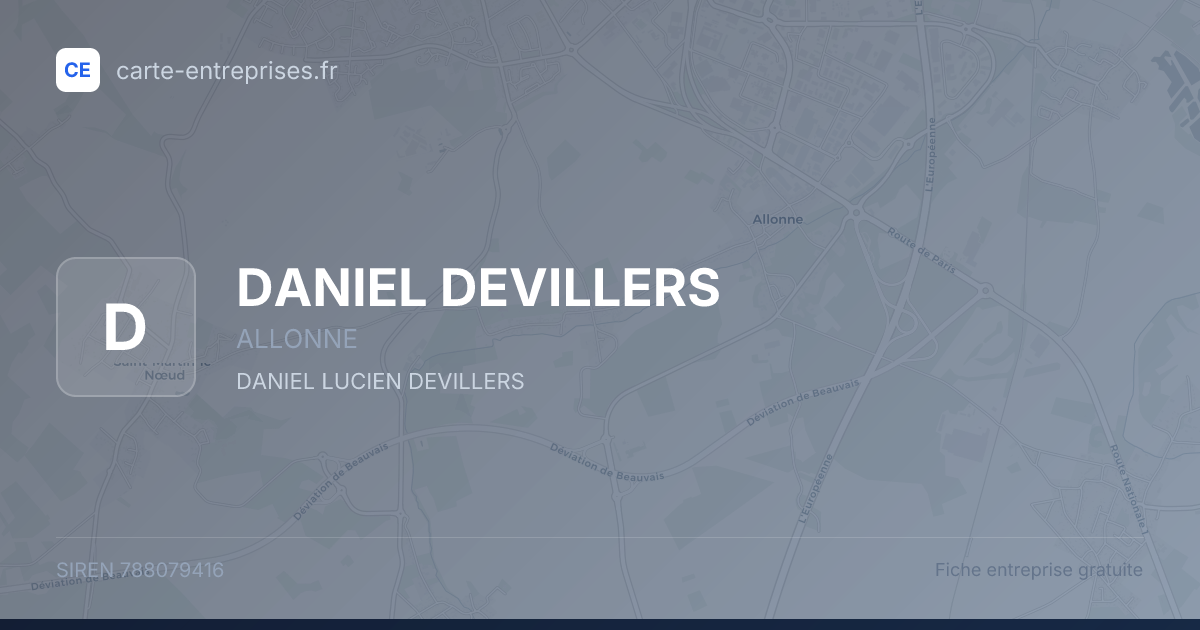 DANIEL DEVILLERS — 788079416 — fiche entreprise