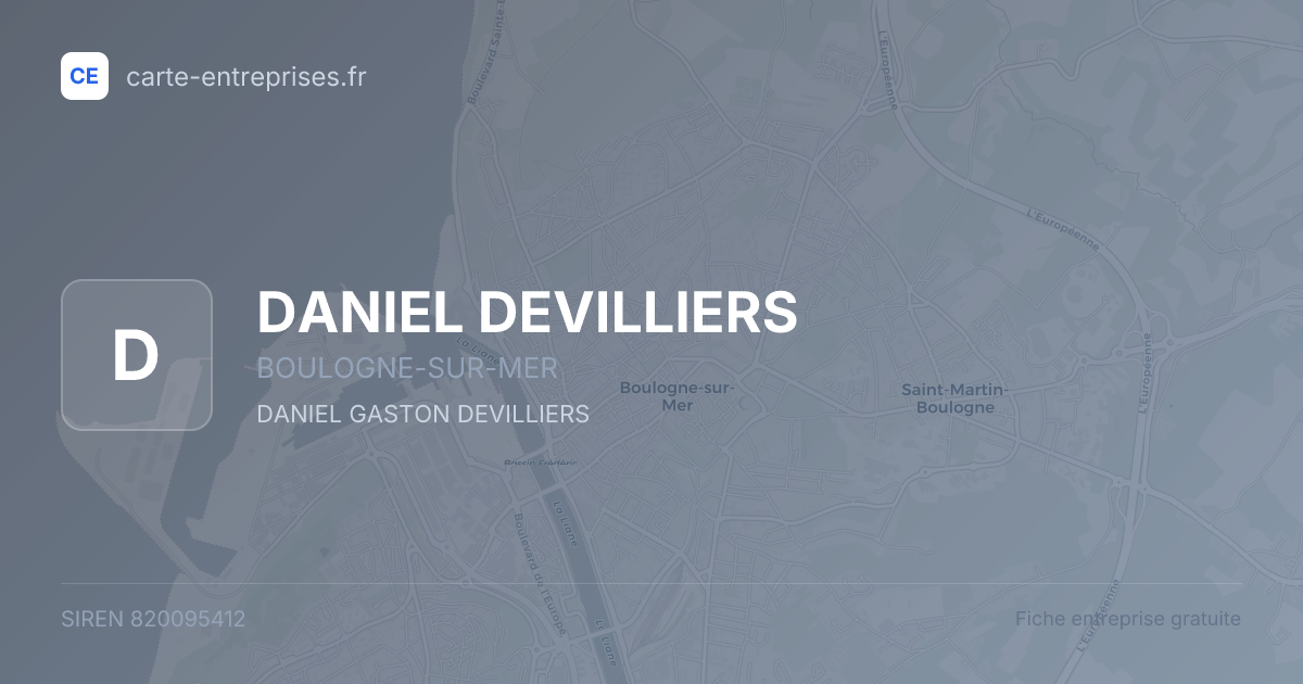 DANIEL DEVILLIERS — 820095412 — fiche entreprise