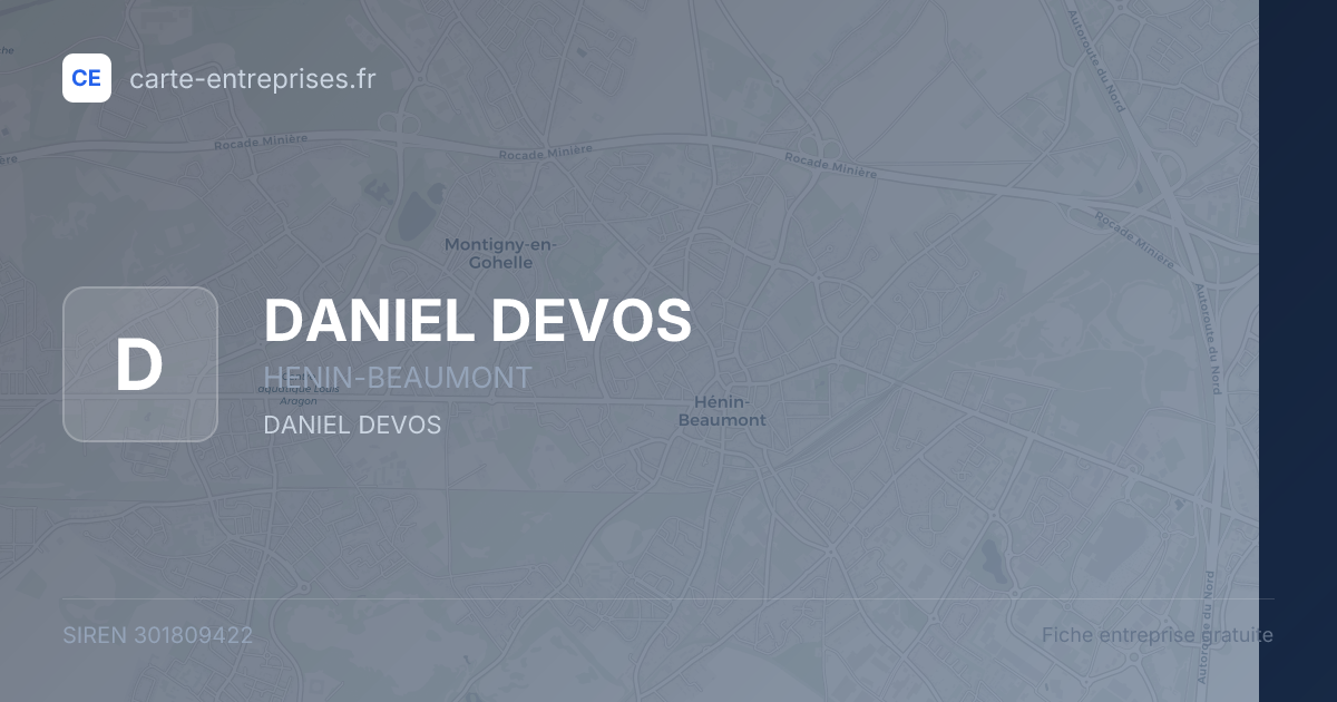 DANIEL DEVOS — 301809422 — fiche entreprise