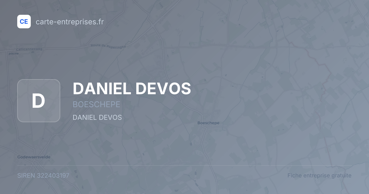 DANIEL DEVOS — 322403197 — fiche entreprise