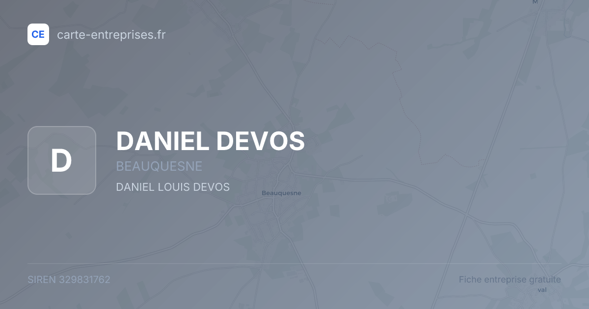DANIEL DEVOS — 329831762 — fiche entreprise
