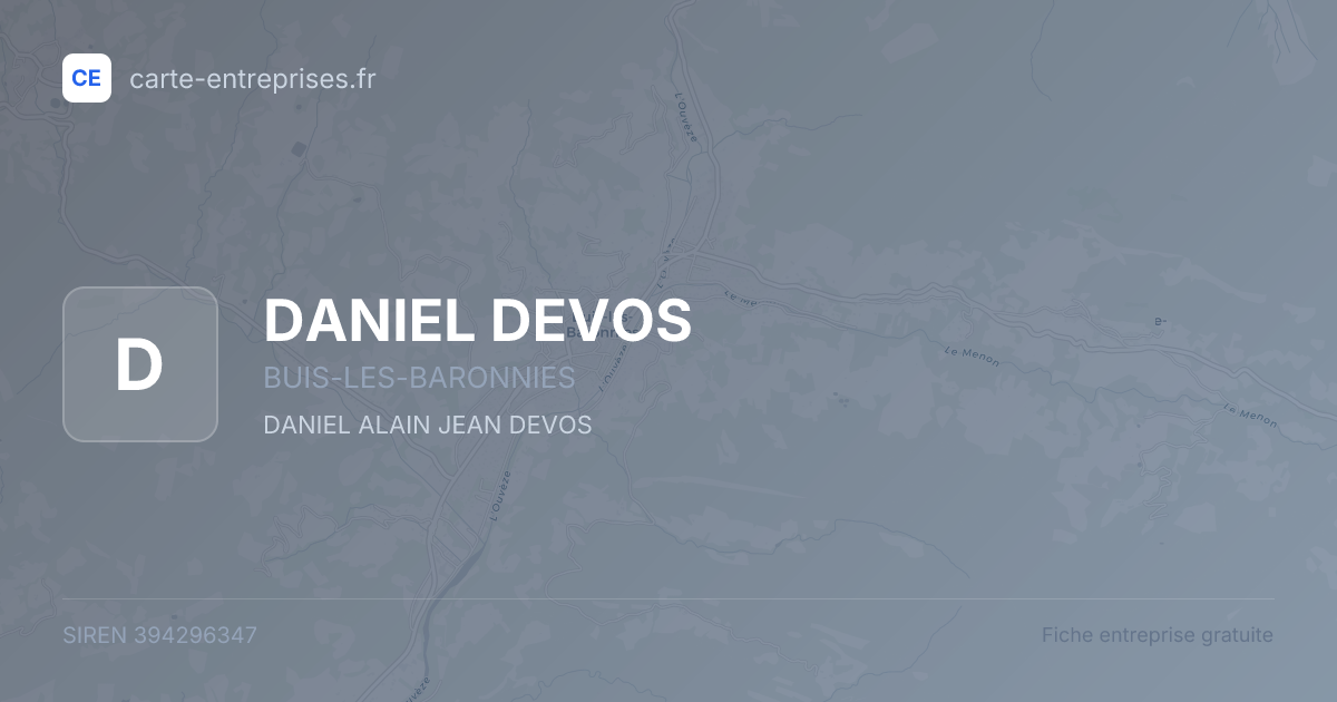 DANIEL DEVOS — 394296347 — fiche entreprise