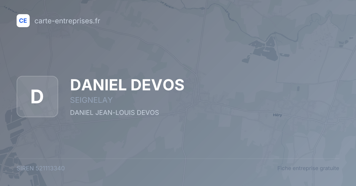 DANIEL DEVOS — 521113340 — fiche entreprise