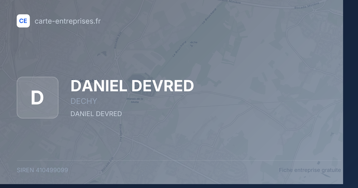 DANIEL DEVRED — 410499099 — fiche entreprise