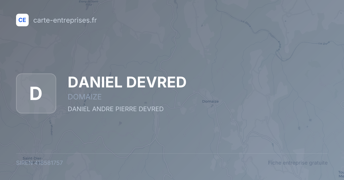 DANIEL DEVRED — 418581757 — fiche entreprise