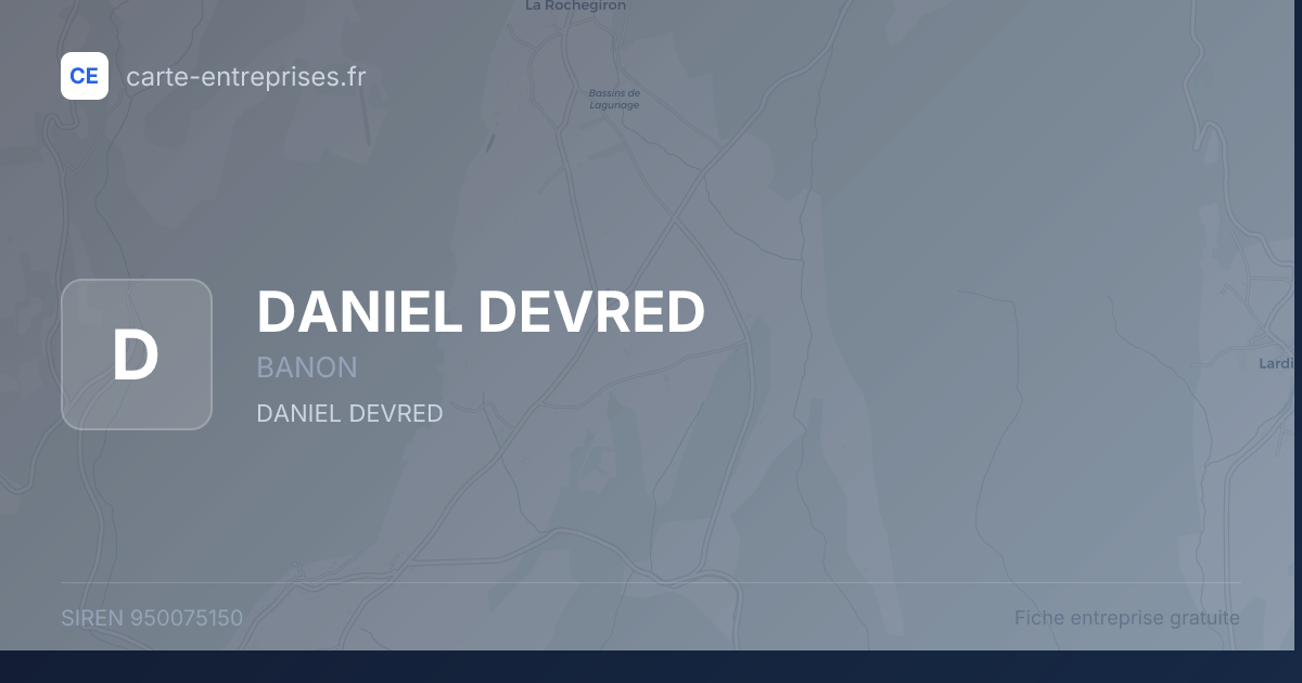 DANIEL DEVRED — 950075150 — fiche entreprise