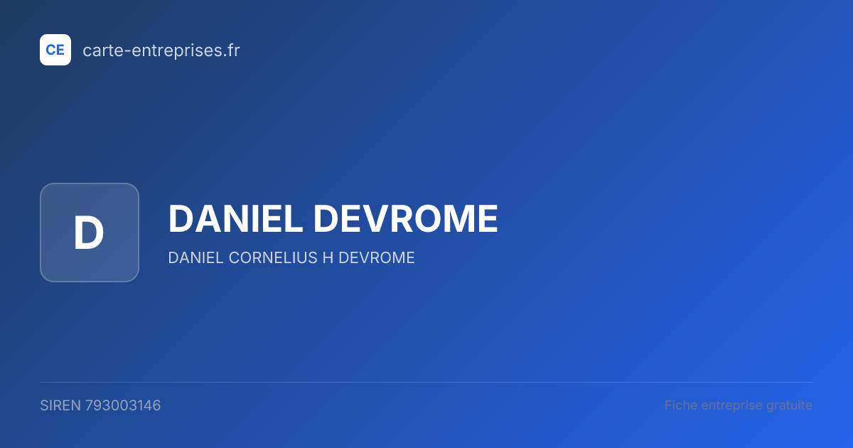 DANIEL DEVROME — 793003146 — fiche entreprise