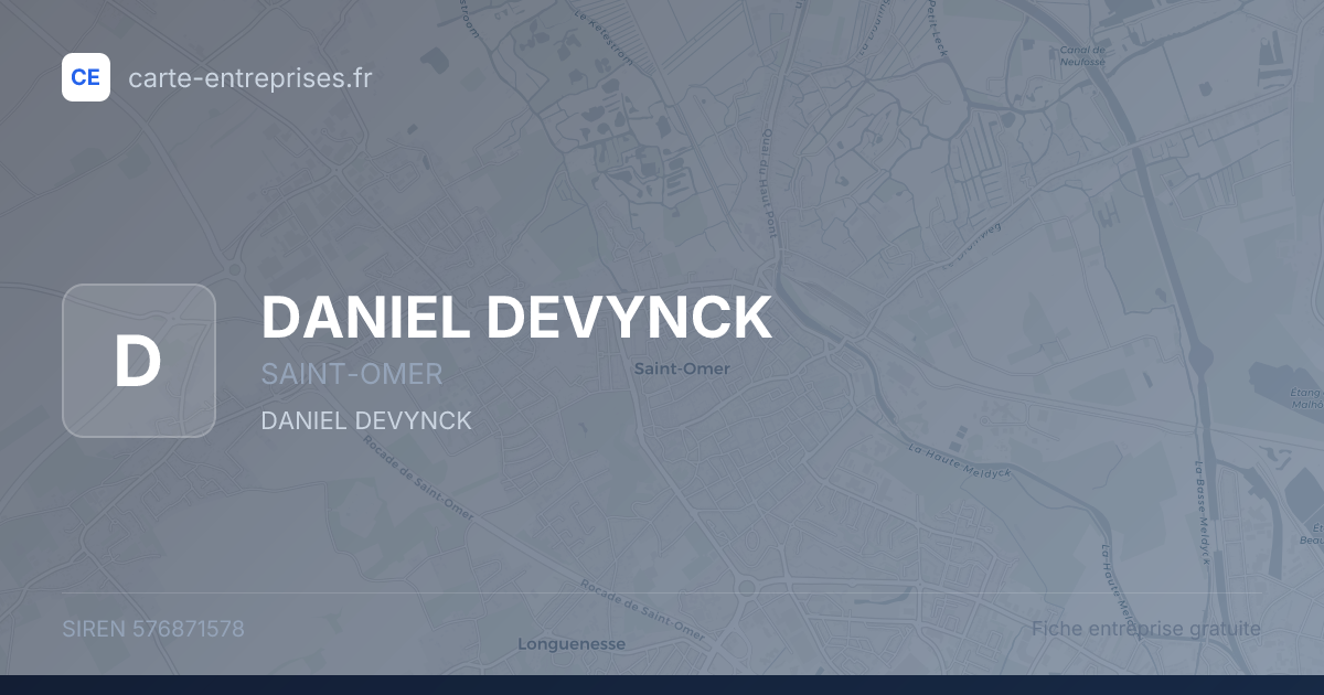 DANIEL DEVYNCK — 576871578 — fiche entreprise